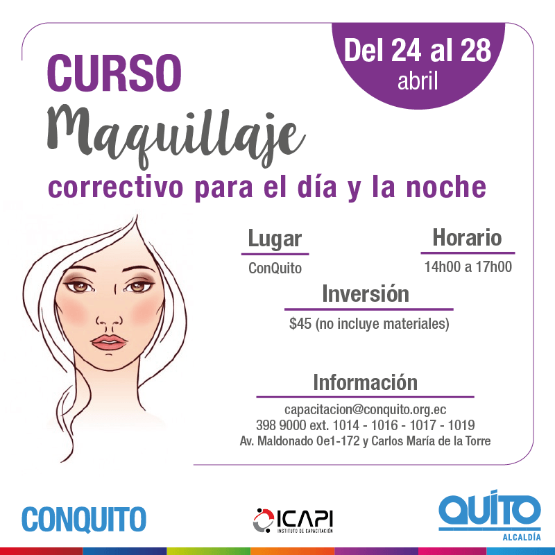 Maquillaje correctivo para el día y la noche, en un curso - CONQUITO