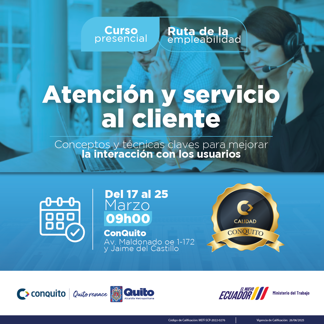 Atención y servicio al cliente